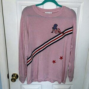 Meet Me in Miami Pink Long-Sleeve Top | Unique Design | Stars & Stripes